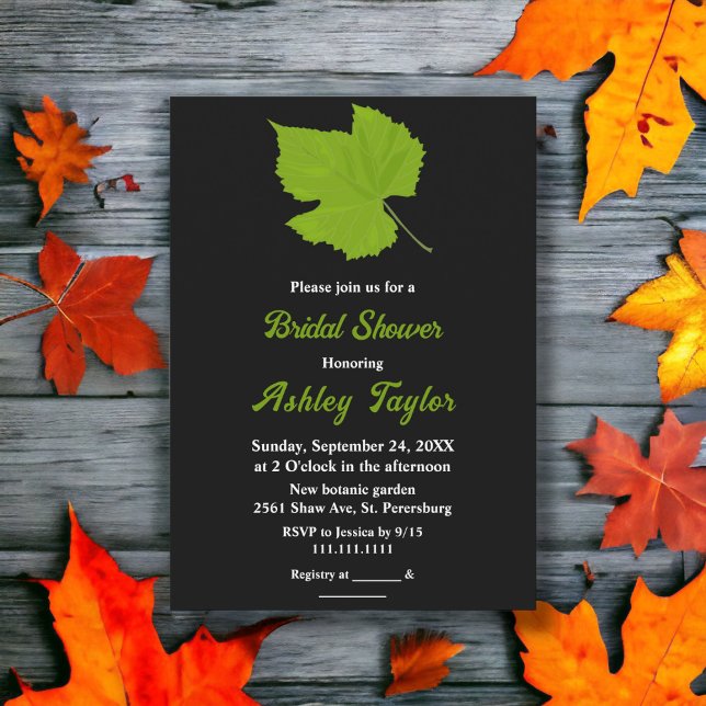 Convites Elegante queda verde em chic deixa Chá de panela p (Criador carregado)