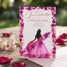 Elegante Quinceañera Floral Rosa