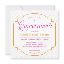 Elegante Quinceañera Rosa Dourado Moderno