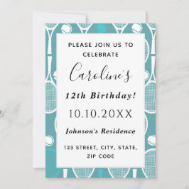 Convites Elegante Rackets de Tênis e Bolas do Tema Bonito d