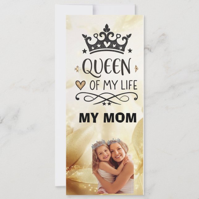 Convites Elegante Rainha da minha Vida - minha mãe  (Frente)