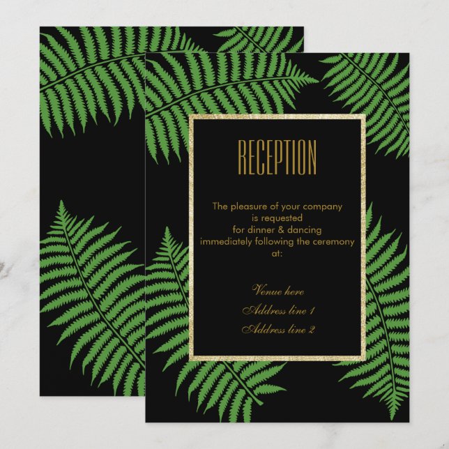 Convites Elegante Recepção de Casamento Bracken com Classe (Frente/Verso)