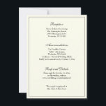Convites Elegante Recepção de casamento Clássica de Marfim<br><div class="desc">Personalize nossa elegante e clássica recepção de casamento de marfim,  RSVP e placa de gabinete de detalhes.  Todo texto e fontes podem ser modificados. Coordenar convites,  salvar a data,  favores de casamento,  etc.,  também estão na nossa suíte de casamento no Chá do Rosa Shoppe.</div>