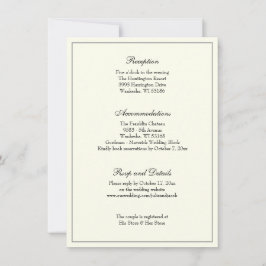 Convites Elegante Recepção de casamento Clássica de Marfim