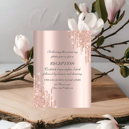 Convites Elegante Recepção de Casamento com Brilho Dourado 