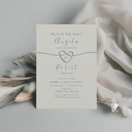 Convites Elegante Recepção de Casamento em Azul Poeirento