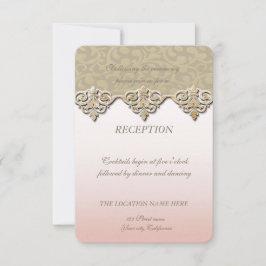 Convites Elegante Recepção de Casamento em Damasco Chic