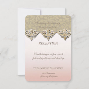 Convites Elegante Recepção de Casamento em Damasco Chic