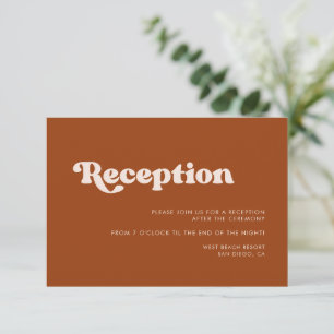 Convites Elegante recepção de casamento em laranja queimado