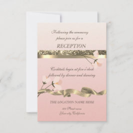 Convites Elegante recepção de casamento floral estilosa