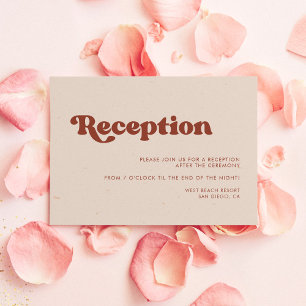 Convites Elegante recepção de casamento rosa pêssego retrô