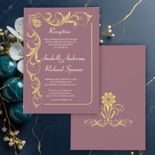 Convites Elegante Recepção de Casamento Vitoriana