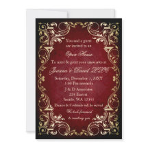 Elegante Red Dourado Business Party