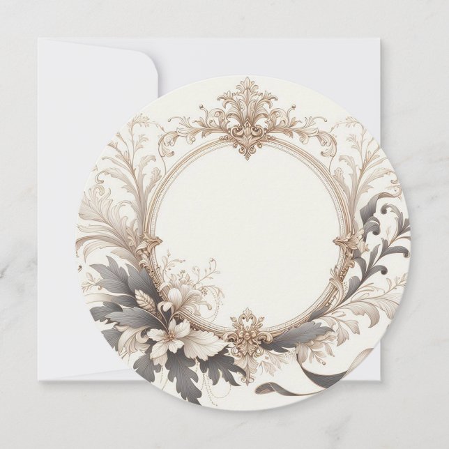 Convites Elegante Redondo (Frente)