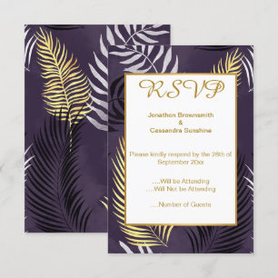 CONVITES ELEGANTE RESPOSTA FLORAL HAWAIANA ROXA