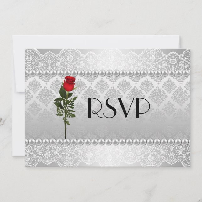 Convites Elegante Resposta para Casamento Gay Prata (Frente)