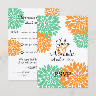 Convites Elegante Resposta RSVP com Explosão Floral de Hort