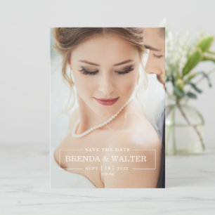 Convites Elegante retrato de foto personalizado com foco su
