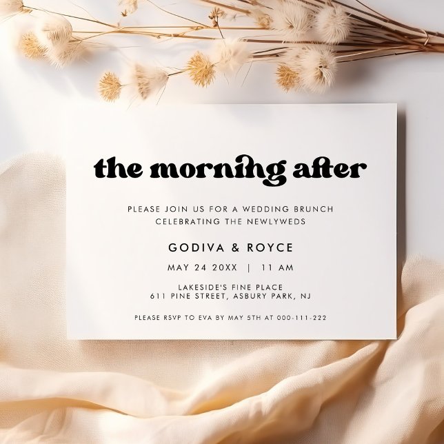Convites Elegante Retro Brunch da Manhã após o Casamento (Criador carregado)