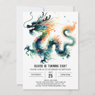Convites Elegante Roaring Dragon Birthday