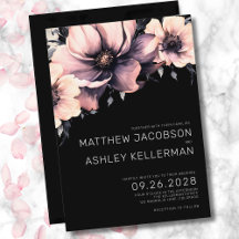 Elegante Rosa Bege Preto Floral Casamento
