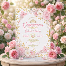 Elegante Rosa Bege Quinceañera Borboleta Dourada