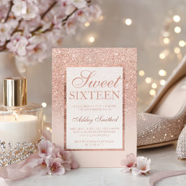 Convites Elegante rosa dourado brilhante chic Aniversário d