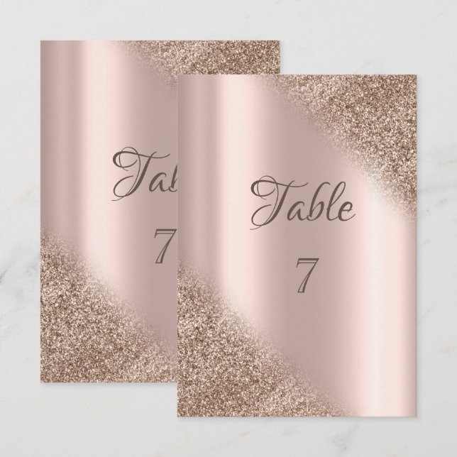 Convites Elegante Rosa Dourado Glitter Ombre (Frente/Verso)