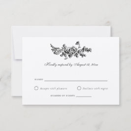 Convites Elegante Rosa Floral French RSVP