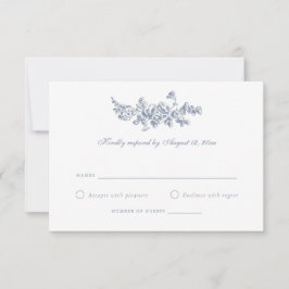 Convites Elegante Rosa Floral French RSVP