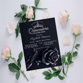 Convites Elegante Rosa Gothic Quinceañera