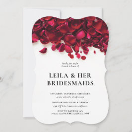Convites Elegante Rosa Petals Bridesmaids Brunch
