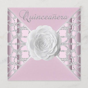 Convites Elegante Rosa Quinceanera