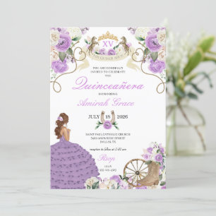 Convites Elegante Rosa Roxo Cowgirl Ocidental Quinceañera