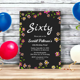 Convites Elegante Rosas Românticas Luzes Florais 60º Aniver