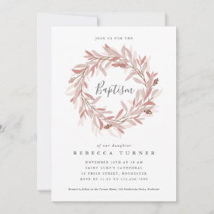 Convites Elegante Rota de Escritura Batismo Aquarela