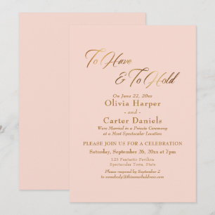 Convites Elegante Roteiro Dourado para Recepção de Ter e Ma