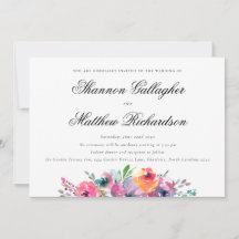 Elegante Roteiro Moderno Floral Aquarela Casamento