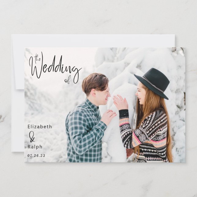 Convites elegante roteiro o casamento da foto casamento (Frente)