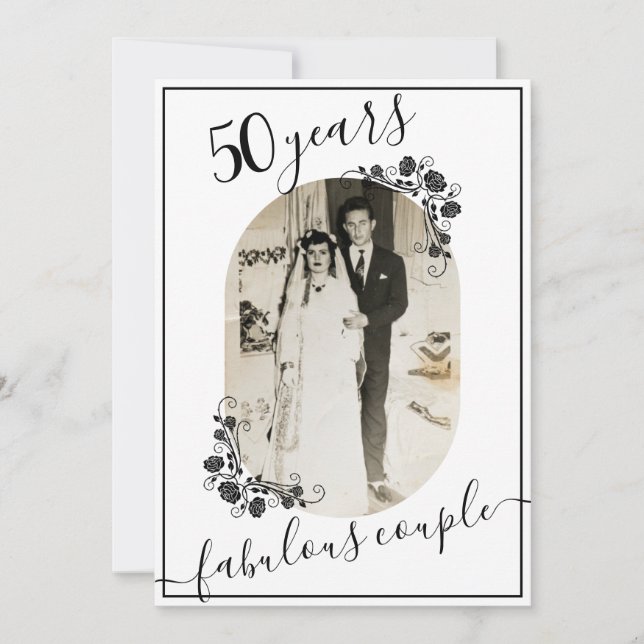 Convites Elegante Rótulo de Aniversário de Qualquer Ano Ima (Frente)