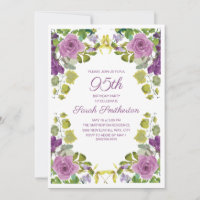 Elegante Roxo Floral Verde Vinhas Verdes 95.o Aniv