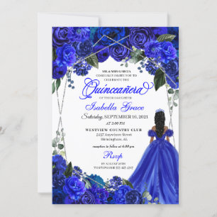 Convites Elegante Royal Floral Quinceanera Birthday Inv