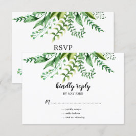 Convites Elegante RSVP de Casamento Botânico em Aquarela Ve