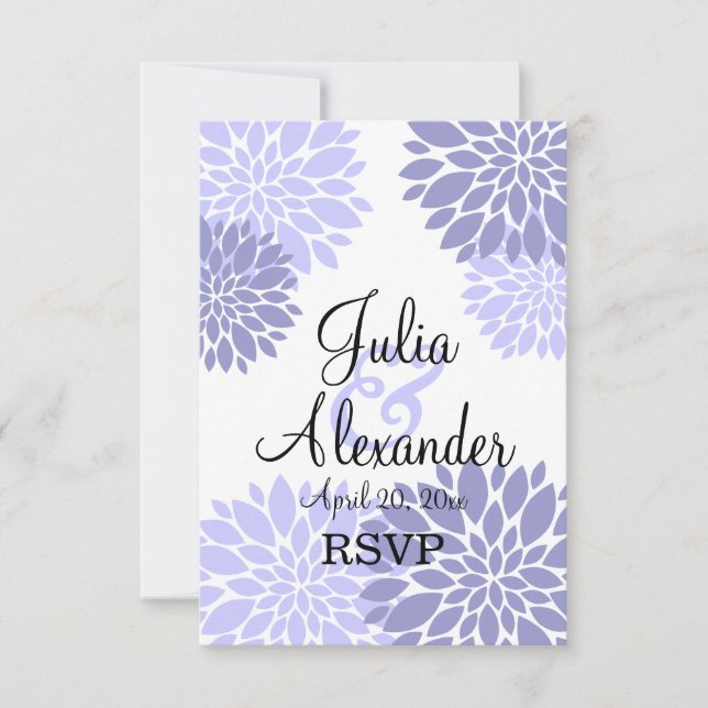 Convites Elegante RSVP de casamento com explosão floral de  (Frente)