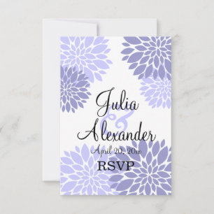 Convites Elegante RSVP de casamento com explosão floral de 