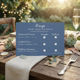 Convites Elegante RSVP de Casamento Manuscrito Multi-Evento