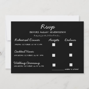 Convites Elegante RSVP de Casamento Manuscrito Multi-Evento