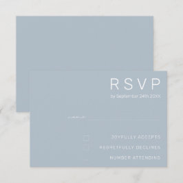 Convites Elegante RSVP de Casamento Moderno Minimalista Azu