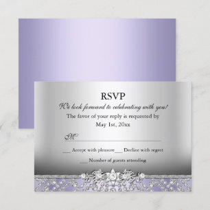 Convites Elegante RSVP de Diamante Roxo