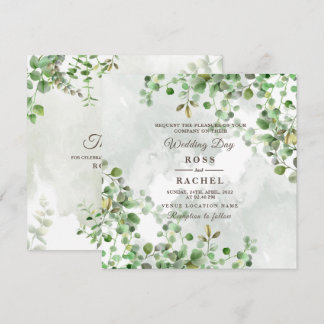 Convites Elegante Russo Eucalyptus Deixa Casamento Verde